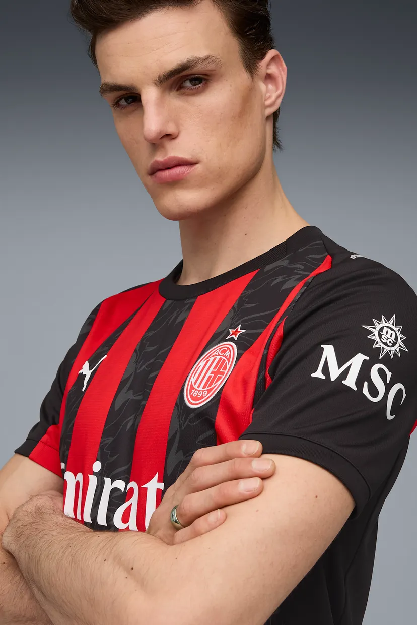 Чоловіча чорна футболка у смужку AC Milan 25/26 Home Jersey Men 4