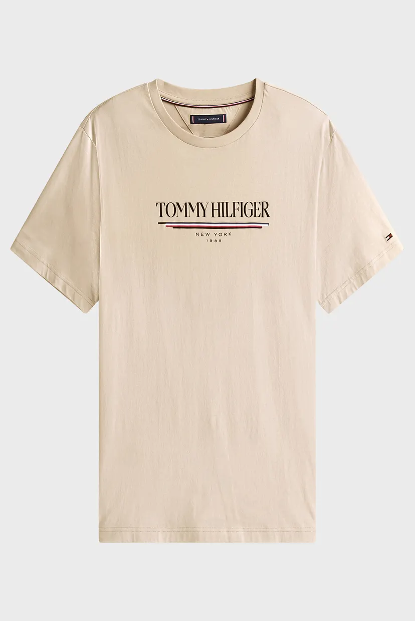 Мужская бежевая футболка BRAND LOVE HILFIGER 4