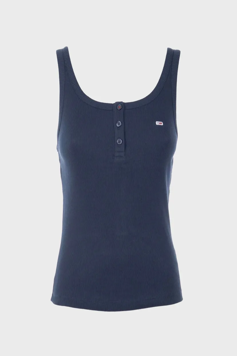 Женская темно-синяя майка SLIM BUTTON TANK 6