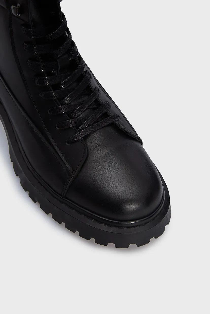 Чоловічі чорні шкіряні черевики TJM LACE UP BOOT 4