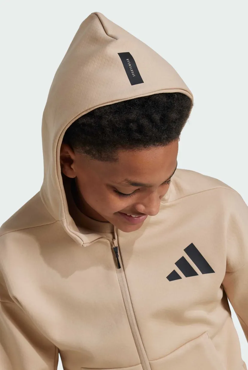Детское бежевое худи adidas Z.N.E. Full-Zip Kids 5