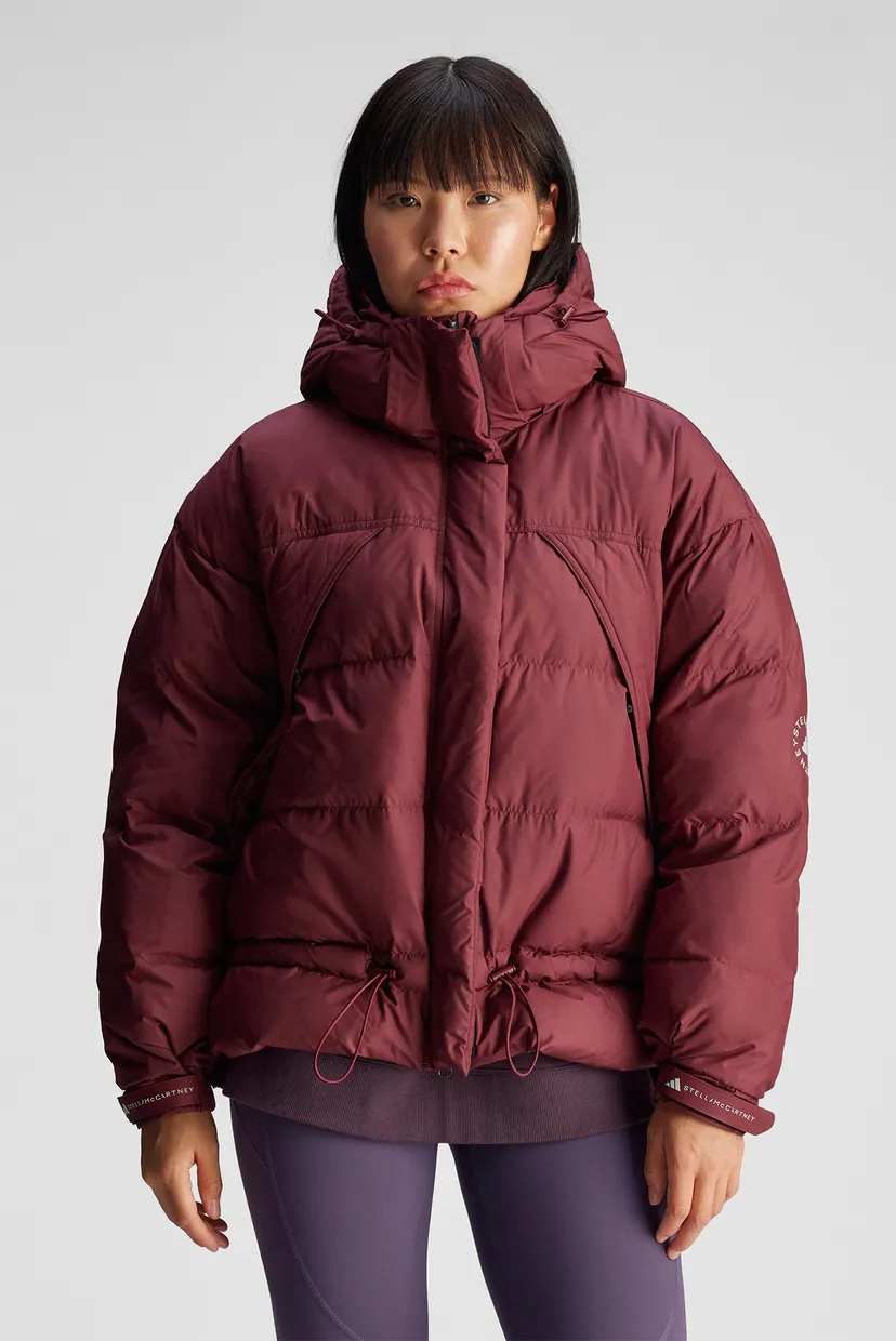 Женская бордовая куртка adidas by Stella McCartney Mid Length