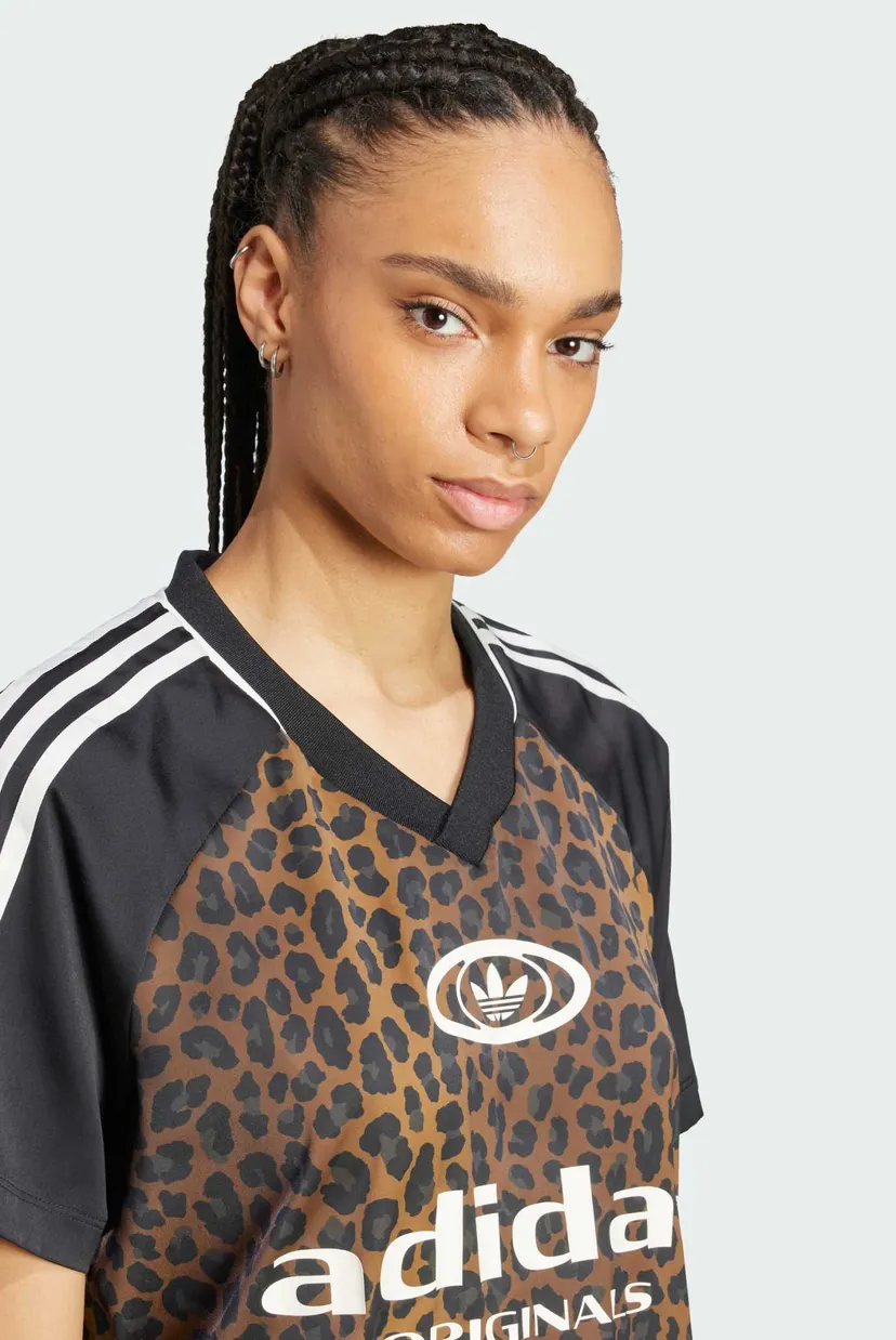 Жіноча коричнева футболка з візерунком adidas Originals Satin 4