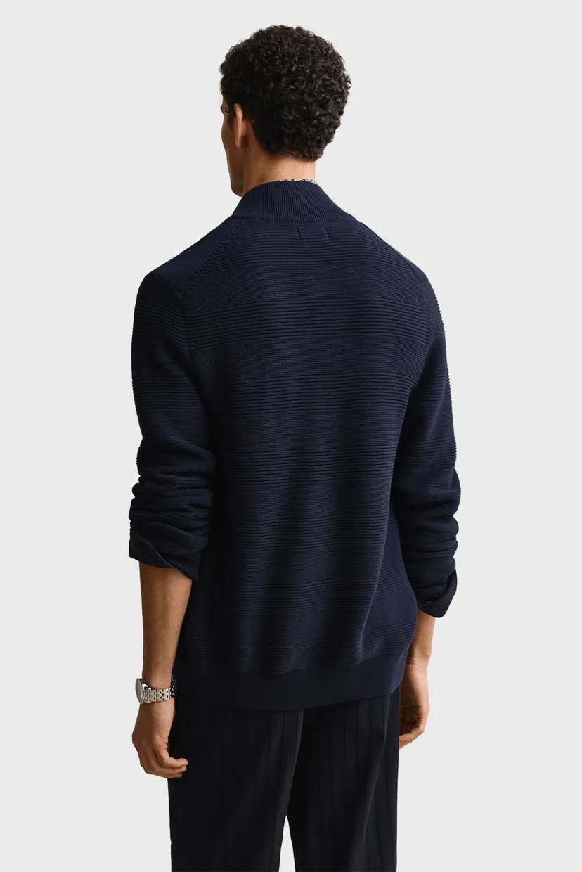 Мужской темно-синий кардиган TEXTURE ZIPPED 3