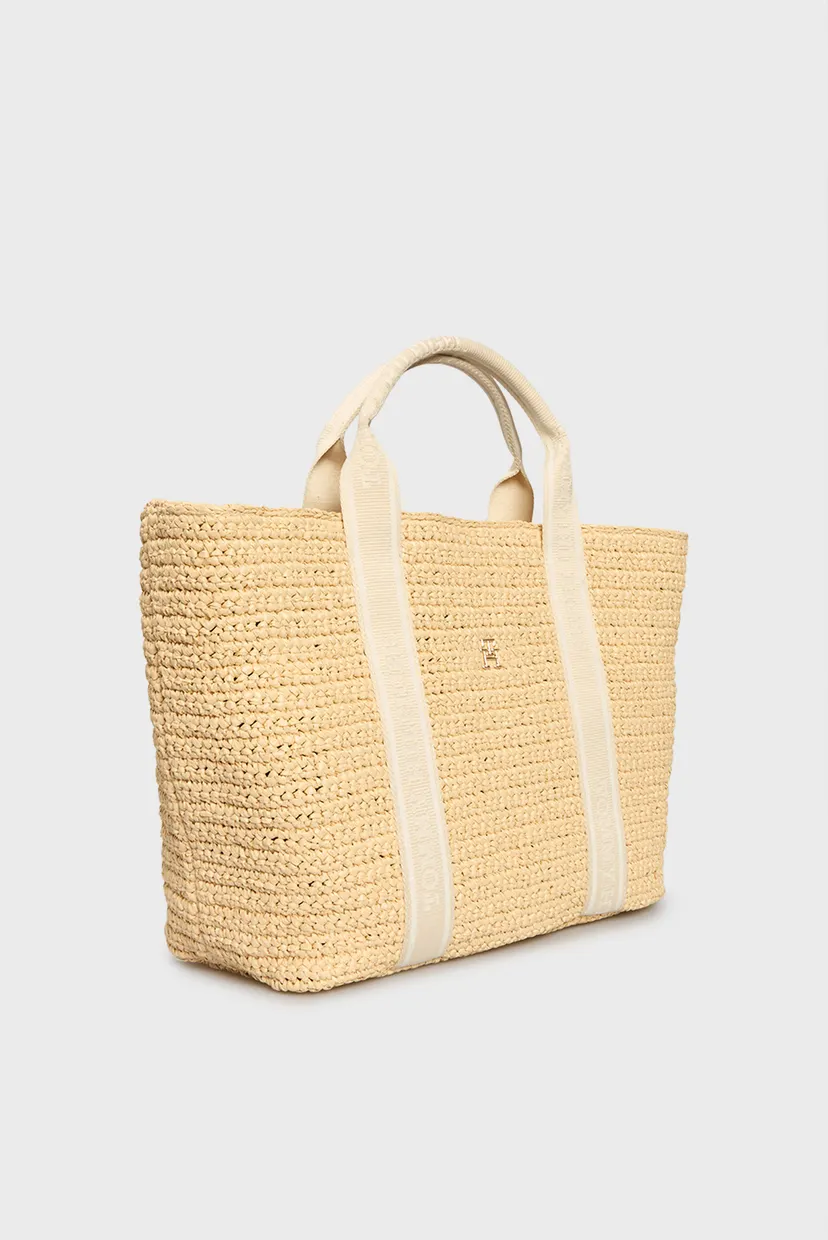 Женская бежевая сумка TH SPRING LOGO TOTE 3