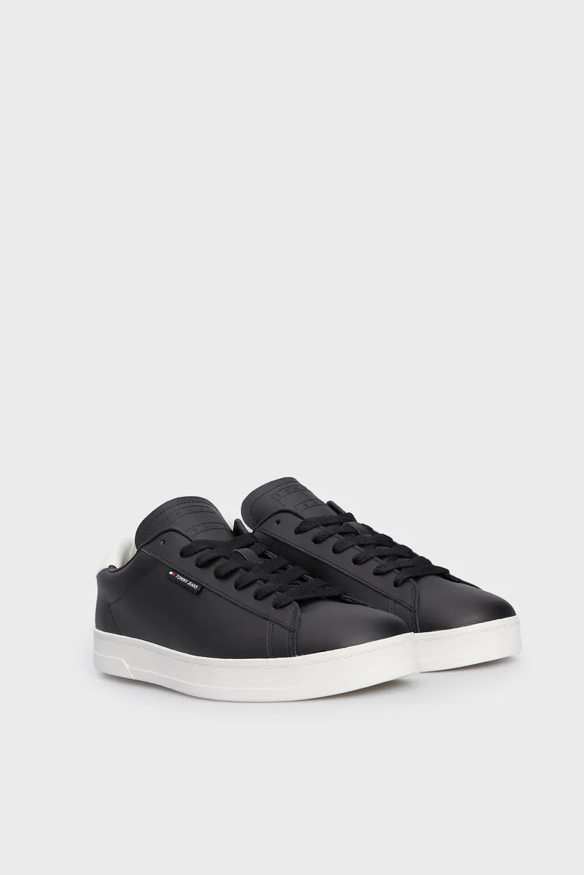 Мужские черные кожаные сникерсы TJM LEATHER LOW CUPSOLE 3