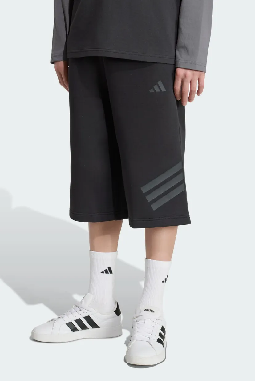 Дитячі чорні шорти FUTURE ICONS 3 STRIPES LONG 3