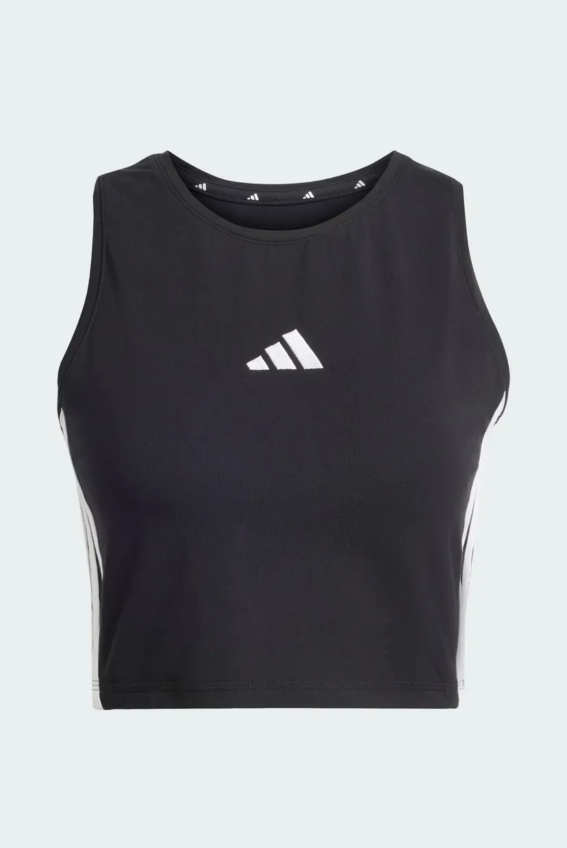 Женский черный топ ESSENTIALS 3-STRIPES PADDED 6