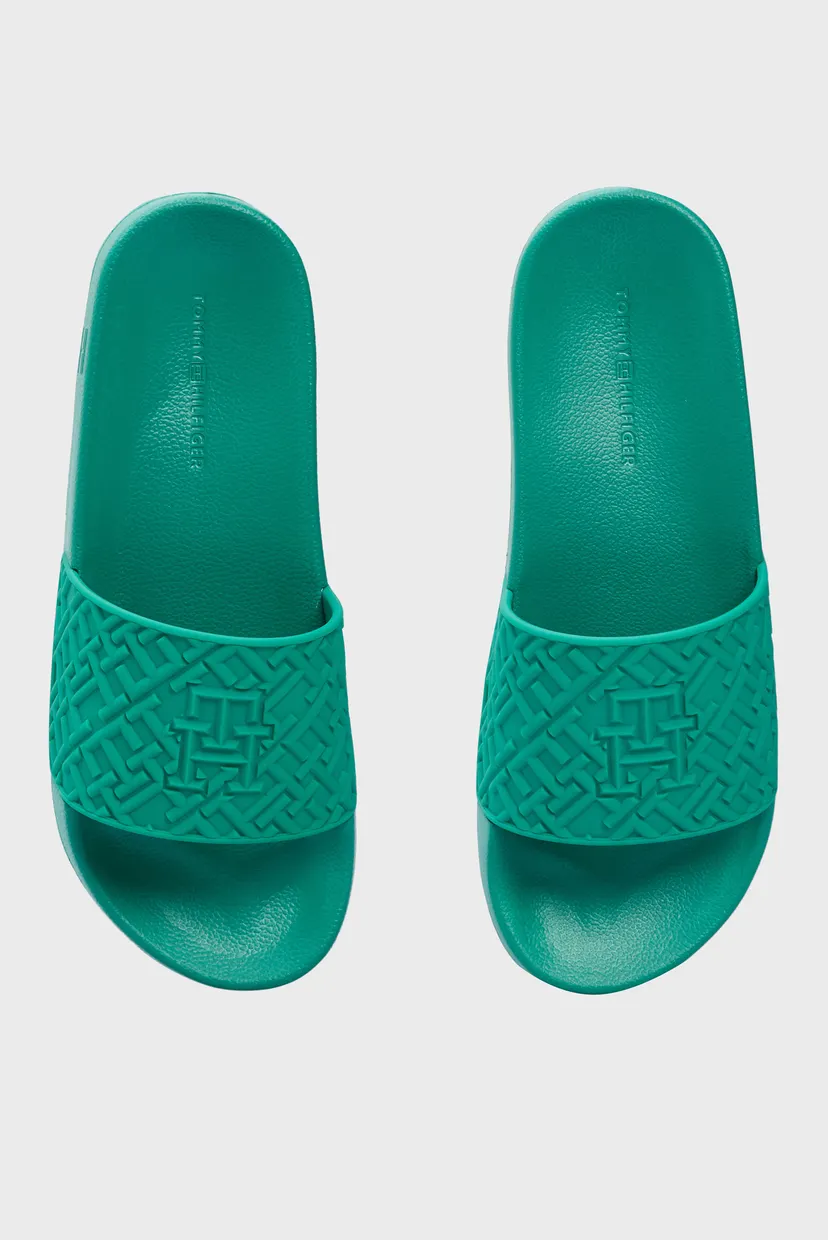 Жіночі зелені слайдери TH MONOGRAM POOL SLIDE 4