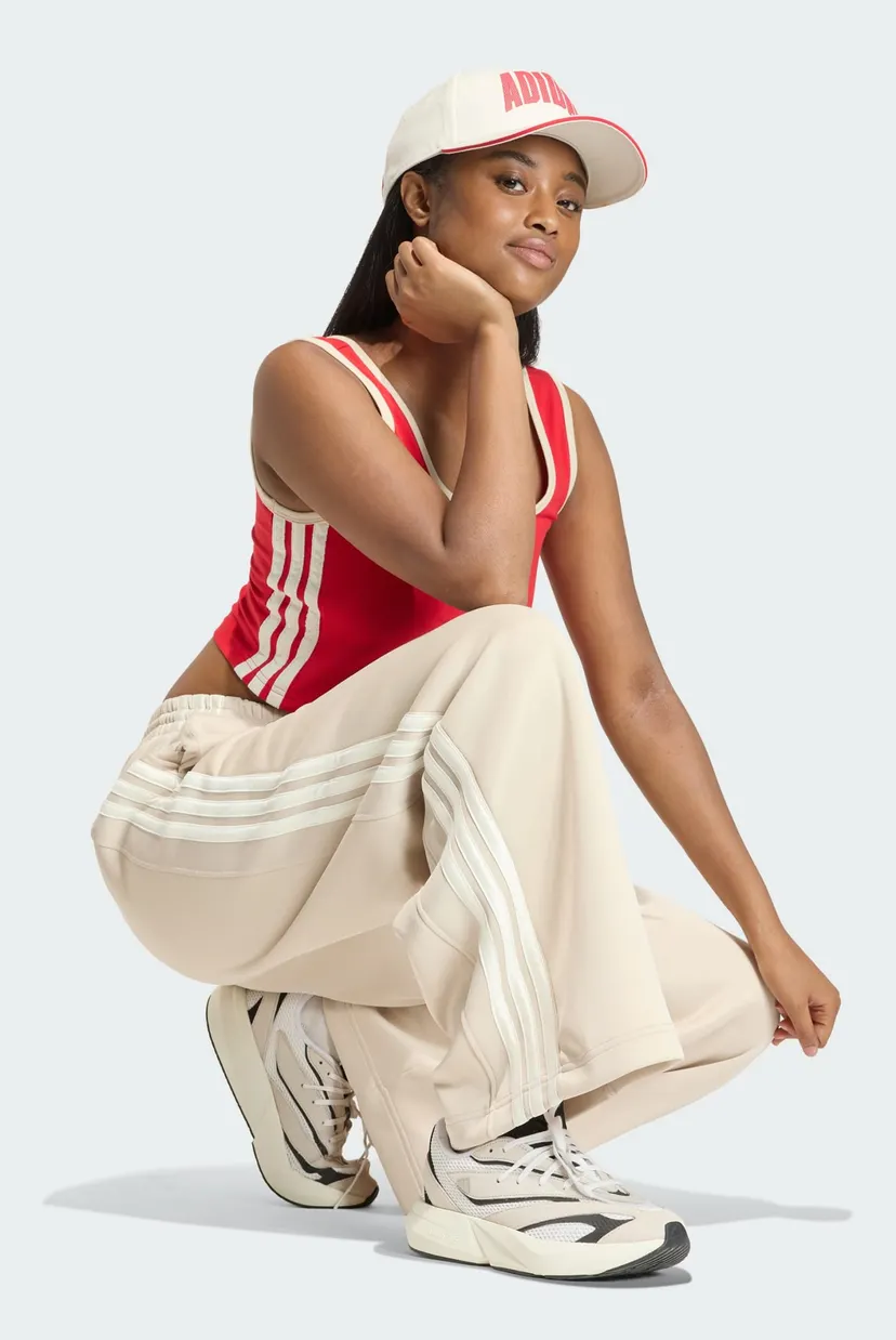 Женские бежевые спортивные брюки Stadium 3-Stripes adidas KB4950