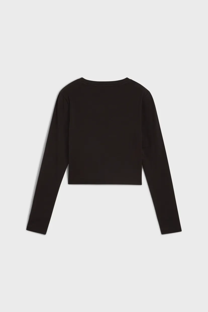 Жіночий чорний лонгслів WARDROBE ESS Longsleeve Baby Tee Women 5