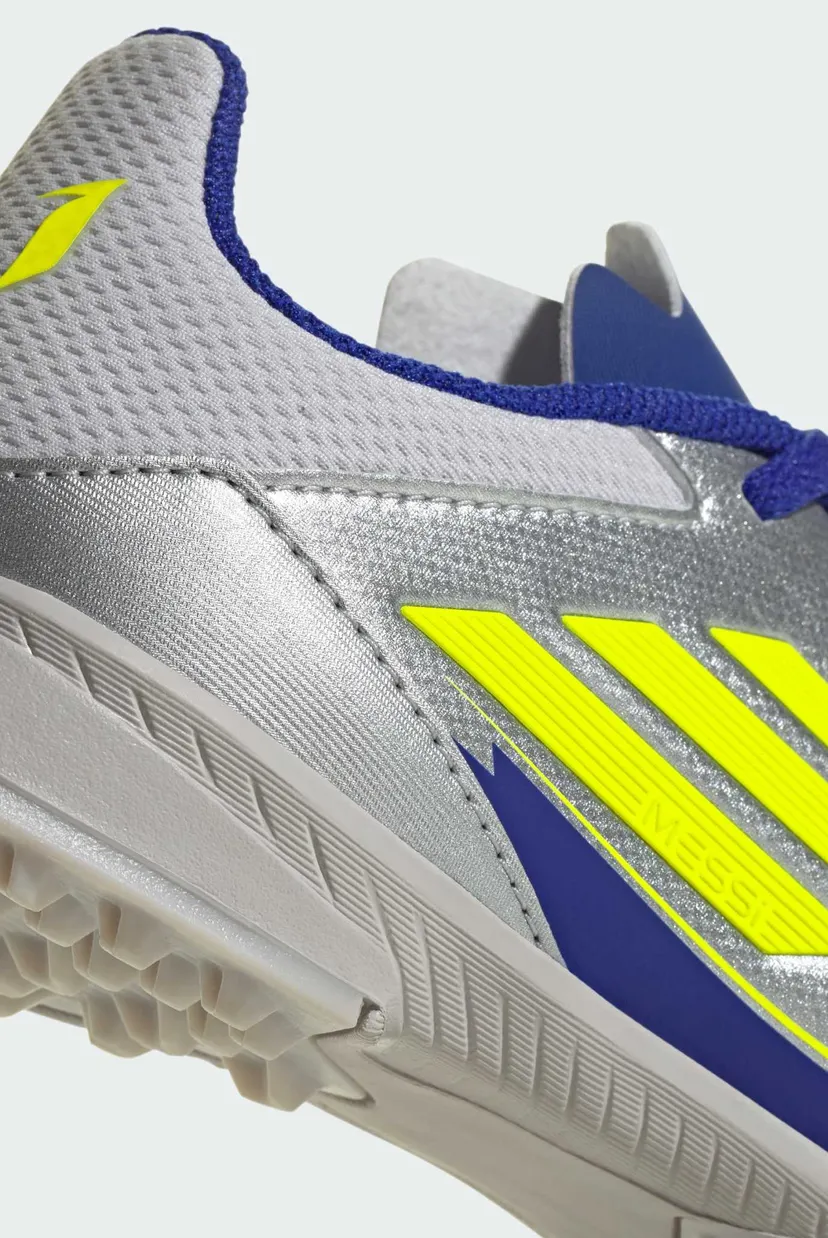 Детские серебристые бутсы F50 League Messi Turf Kids 9