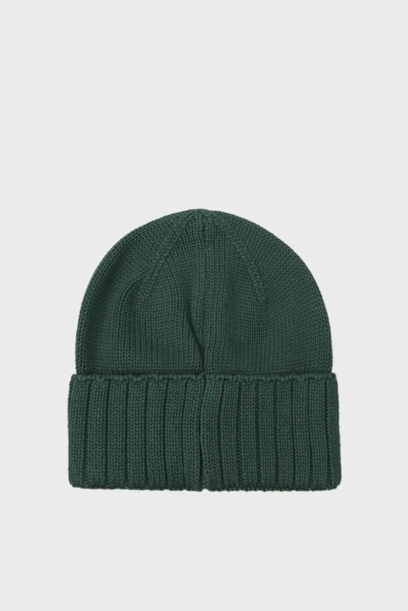 Чоловіча зелена шапка MONO LOGO PATCH BEANIE RUB 3