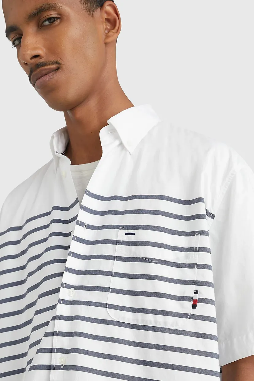 Чоловіча біла сорочка BRETON PLACED STRIPE 4