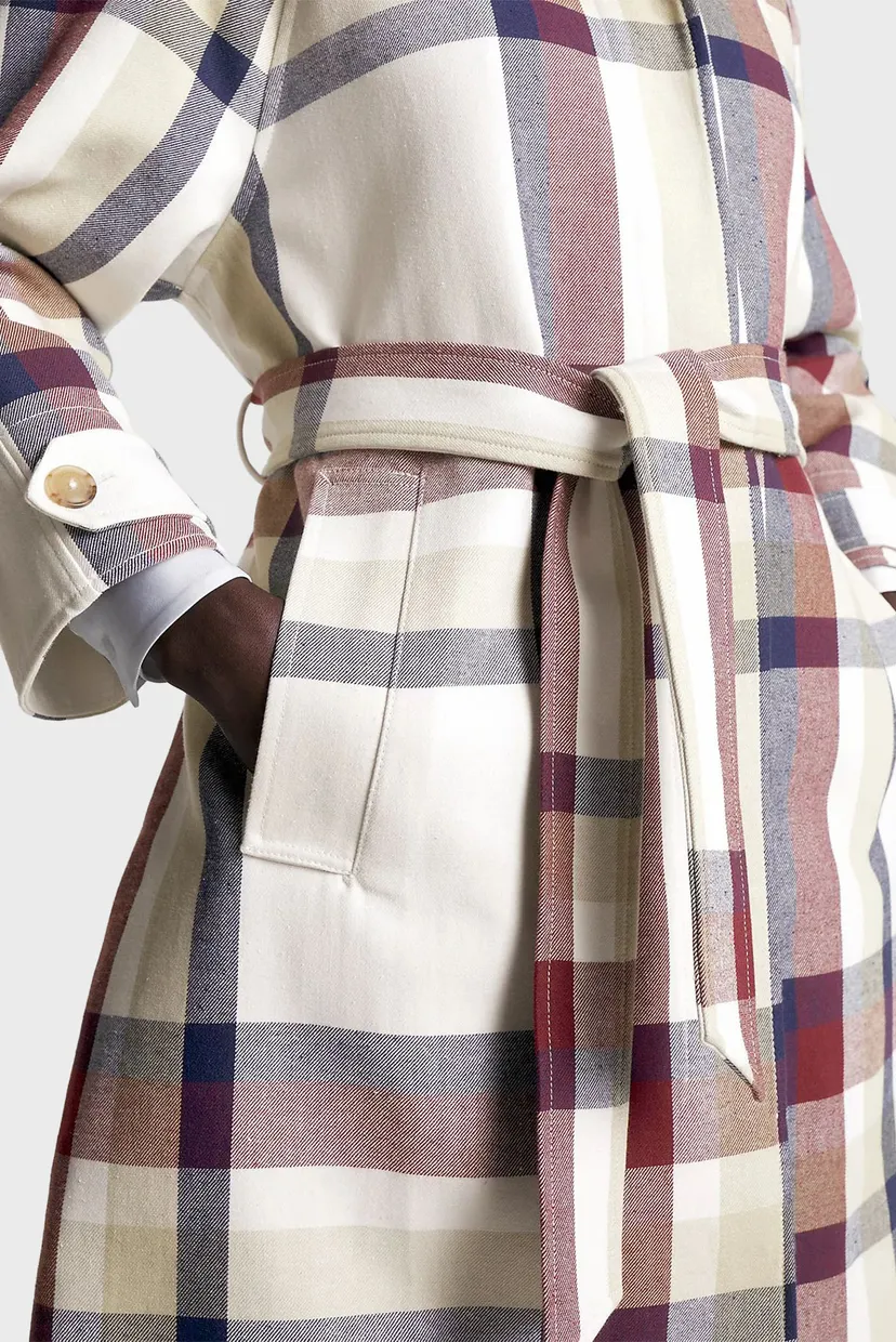 Жіноче картате пальто COTTON BLEND CHECK MAC 4
