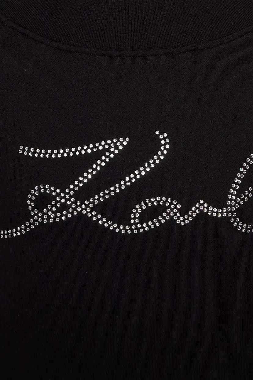 Женский черный свитшот RHINESTONE LOGO 3
