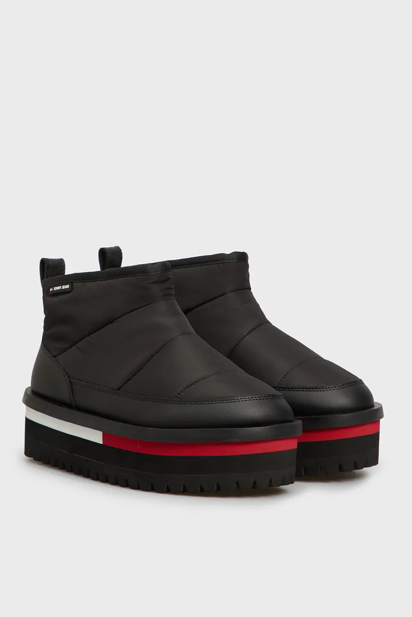 Жіночі чорні дутики TJW NYLON FLATFORM BOOT 3