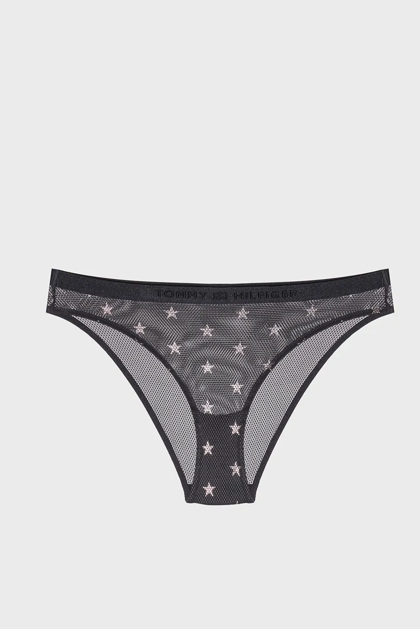 Женские черные трусики с узором BIKINI (EXT. SIZE) 6