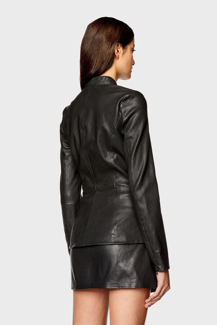 Жіноча чорна шкіряна куртка L-SORY-N1 GIACCA 3