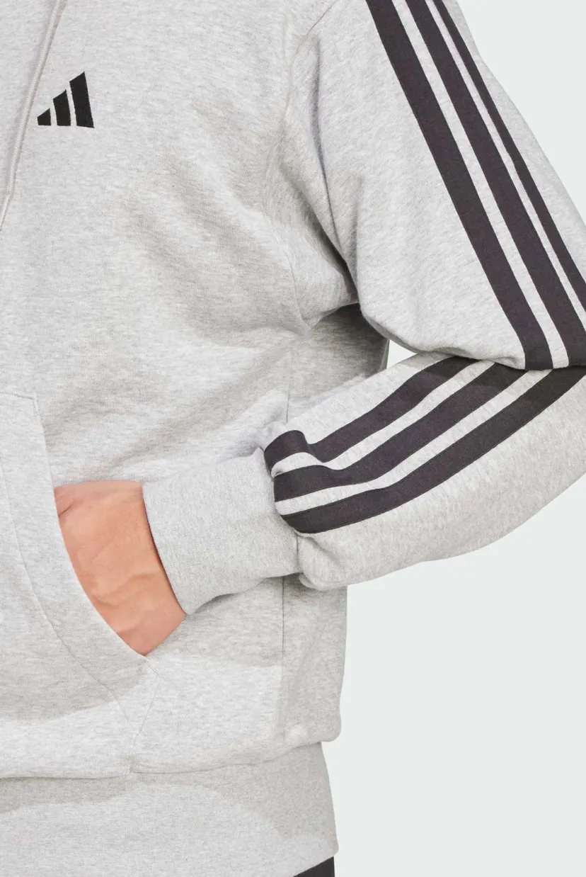 Мужское серое худи Essentials 3-Stripes French Terry 5