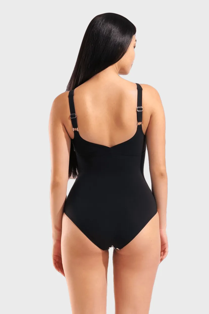 Женский черный купальник с узором SWIMSUIT ALINA WING BACK 3