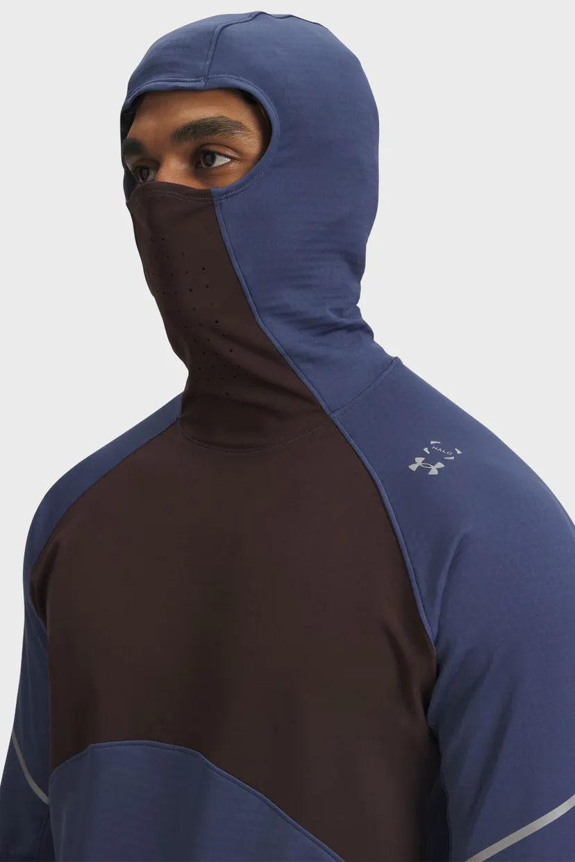 Чоловічий синій лонгслів UA Halo Run CW Balaclava 4