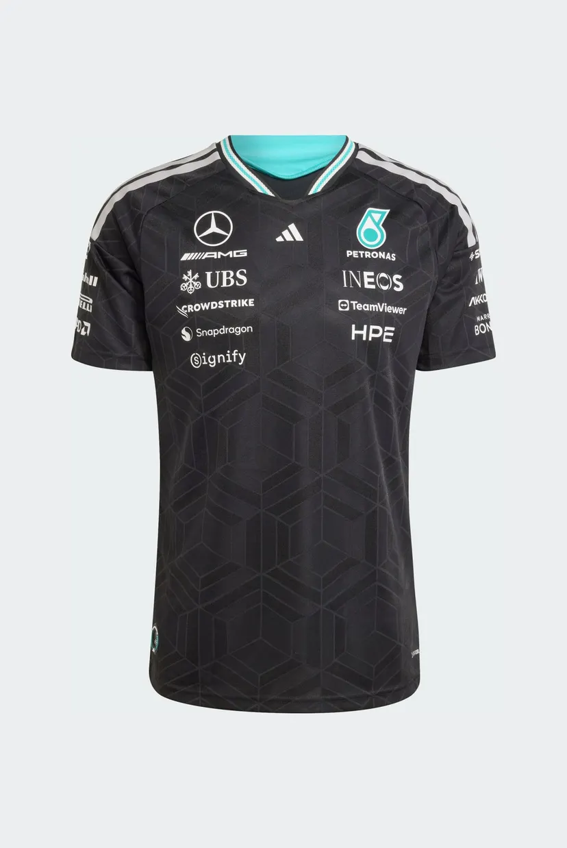 Мужская черная футболка MERCEDES - AMG PETRONAS FORMULA 1 TEAM DRIVER AUTHENTIC 6