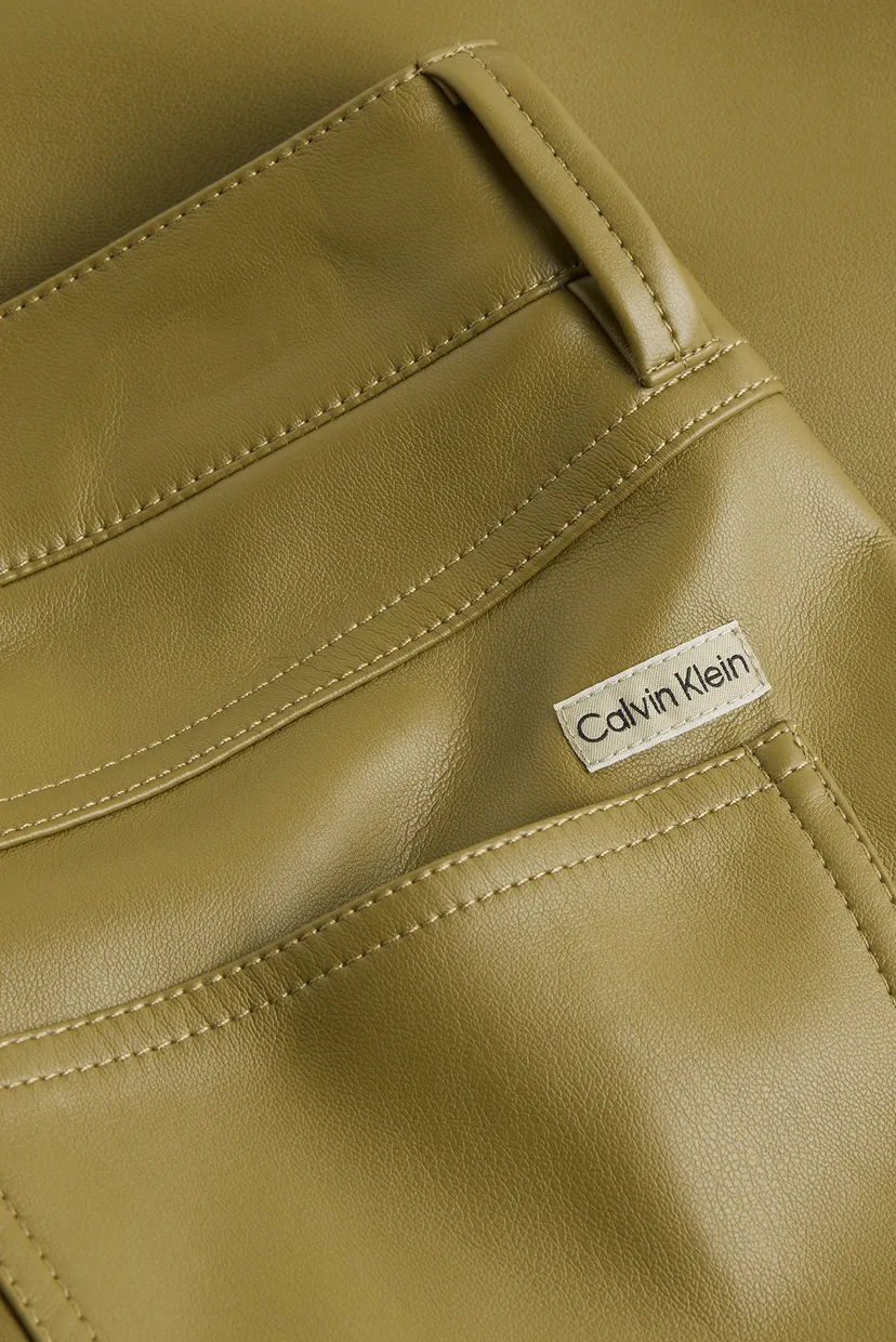 Женские оливковые брюки FAUX LEATHER RELAXED PANT 5