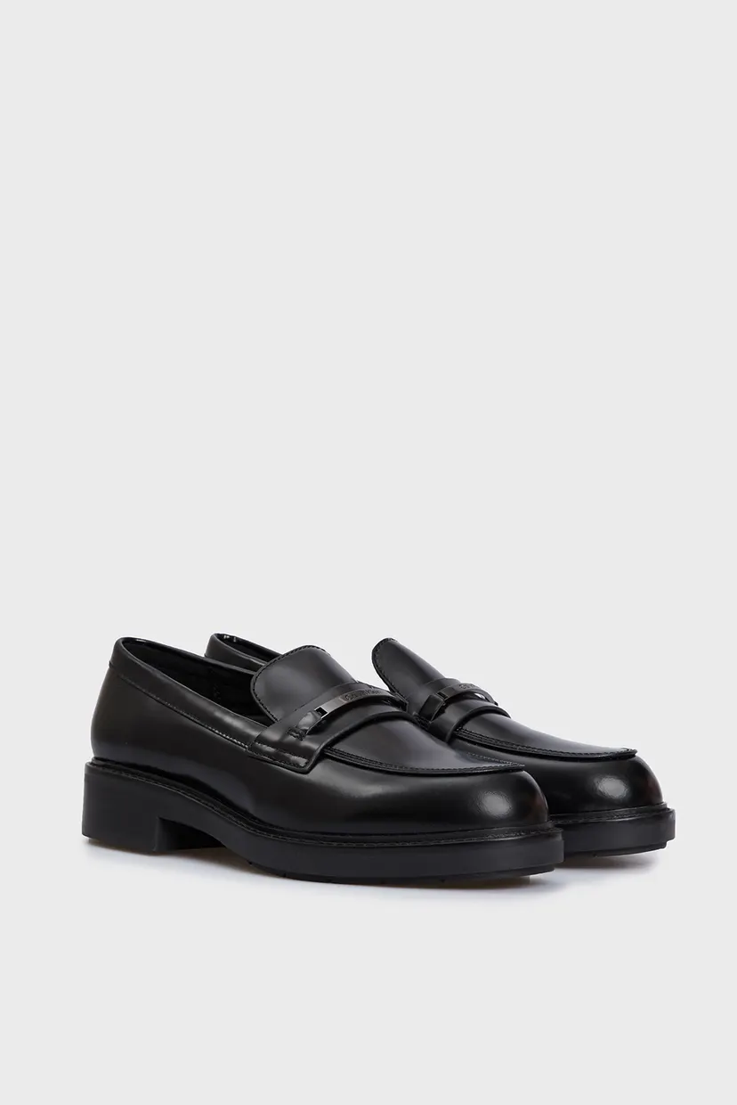 Женские черные кожаные лоферы RUBBER SOLE LOAFER W/HW 3