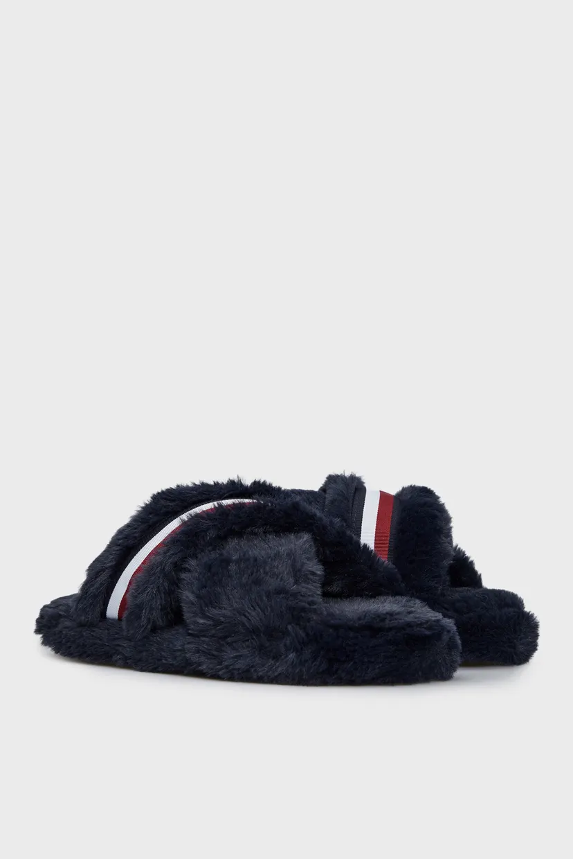 Жіночі темно-сині капці FUR CROSS STRAP HOME SLIPPER 3