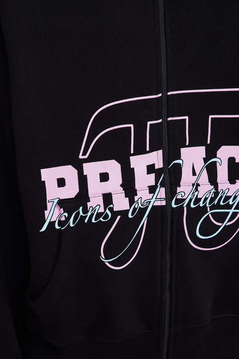 Чоловіче чорне худі Varsity Zip H GOTS 3