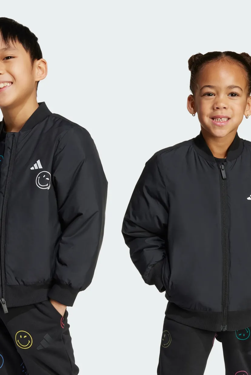 Дитячий чорний бомбер adidas x Smileyworld Kids adidas JL8839 — MD