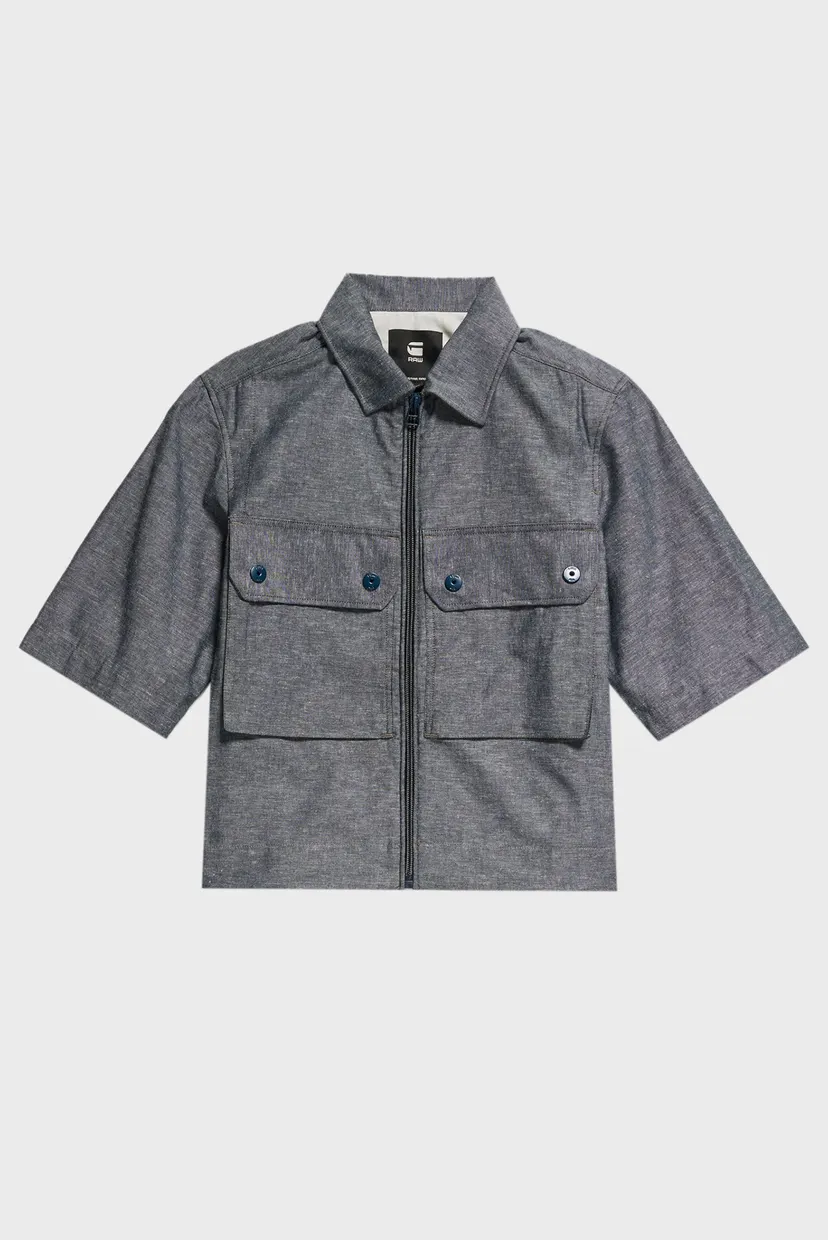 Женская серая рубашка cropped shirt 4