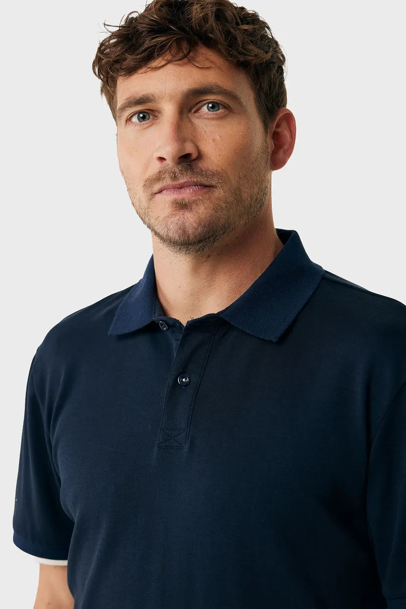 Мужское темно-синее поло Tipping polo regular fit 4