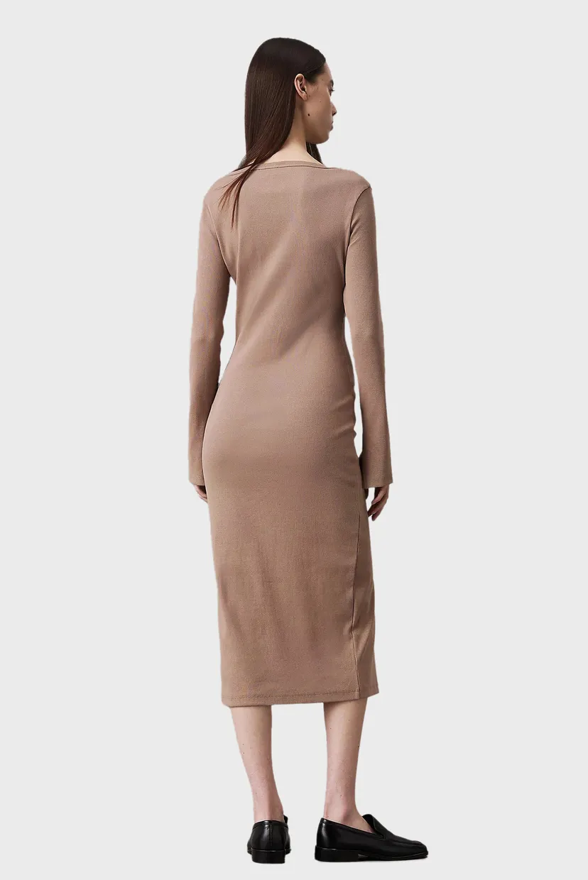 Женское бежевое платье WOVEN LABEL LS RIB DRESS 3