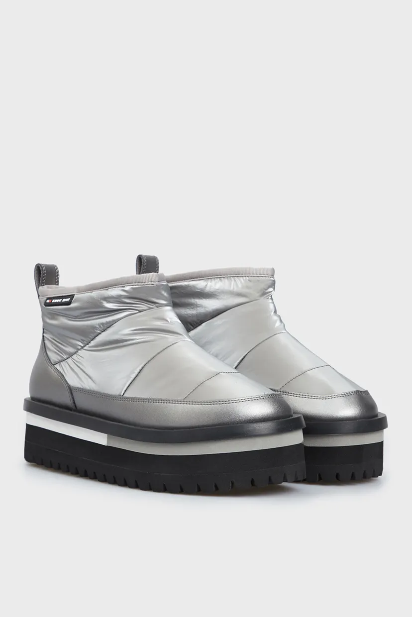 Жіночі сріблясті дутики TJW NYLON FLATFORM BOOT WL 3