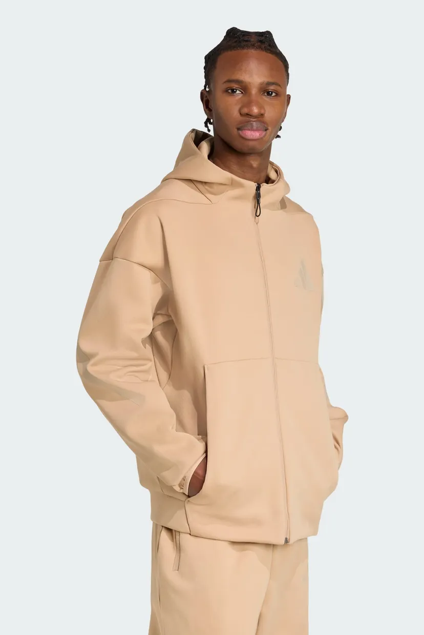 Мужское бежевое худи New adidas Z.N.E. Full-Zip adidas KC7904 — MD