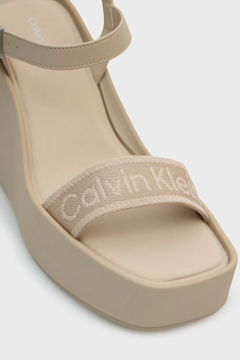 Жіночі бежеві босоніжки WEDGE 70 WEBBING 4