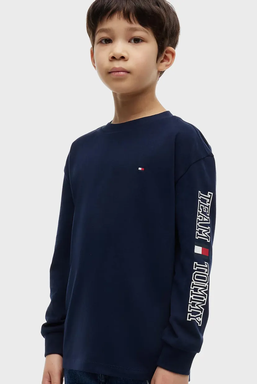 Детский темно-синий лонгслив TEAM TOMMY GRAPHIC T-SHIRT LS 4