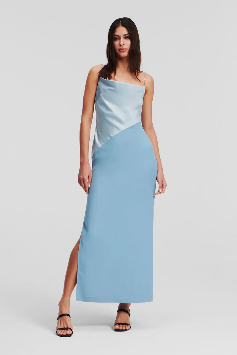 Женское голубое платье KARL CHARM SATIN DRESS 3