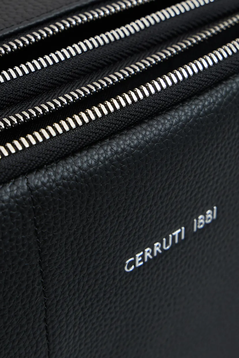 Чоловіча чорна шкіряна сумка CERRUTIS 5