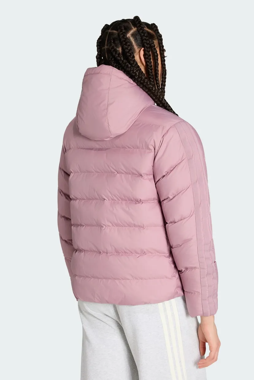 Женская розовая куртка Essentials CLIMAWARM 3-Stripes Synthetic Down Hooded 3