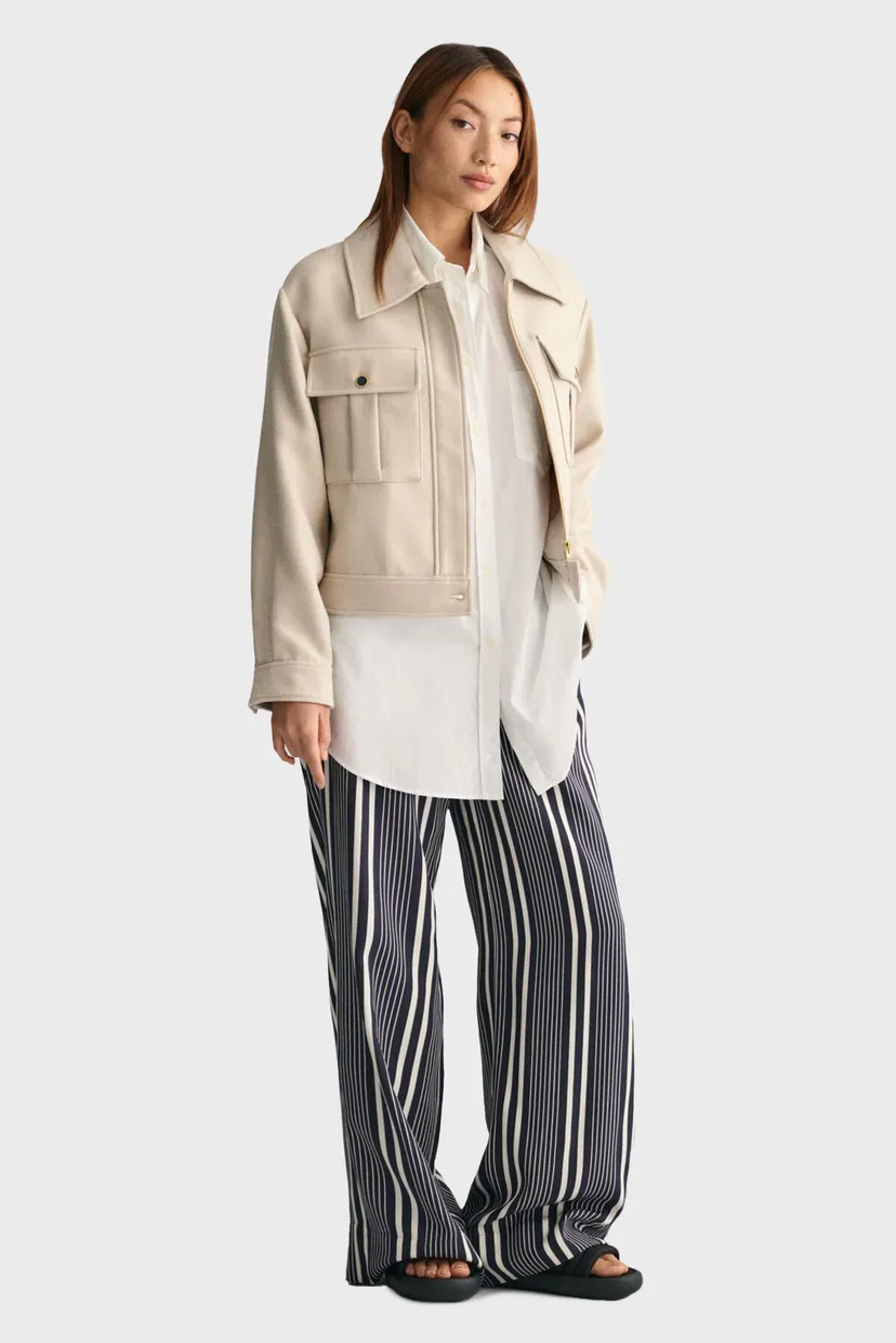 Жіночі темно-сині брюки у смужку REG WIDE LEG STRIPED 4