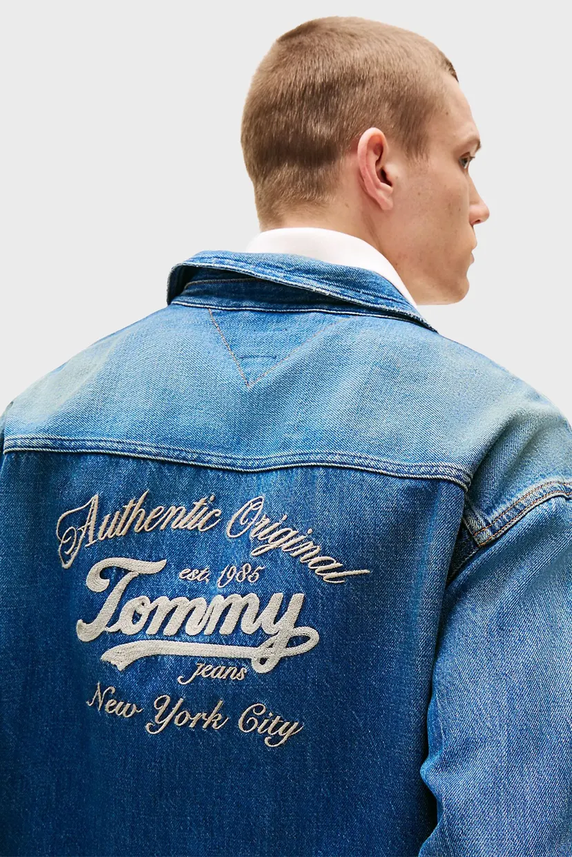 Чоловіча синя джинсова сорочка DENIM 4