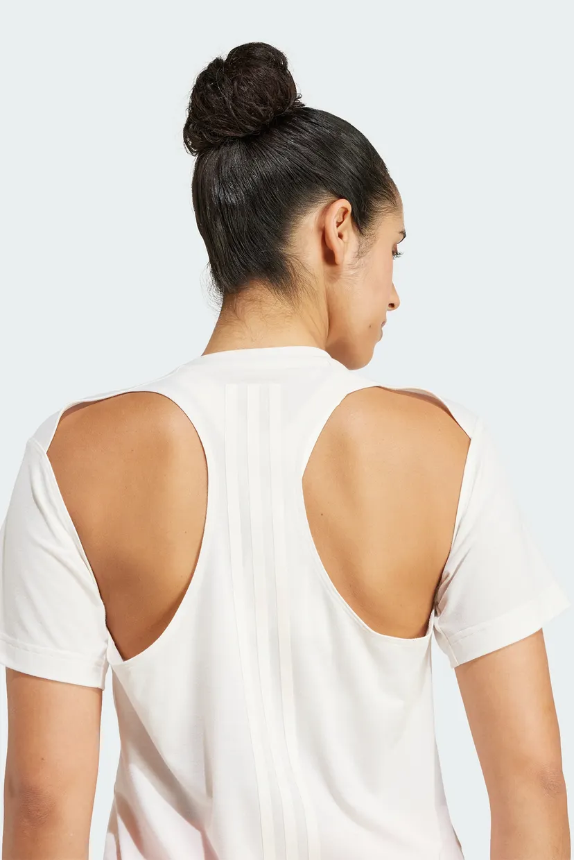 Жіноча біла футболка Power Back-Cutout 3-Stripes 6