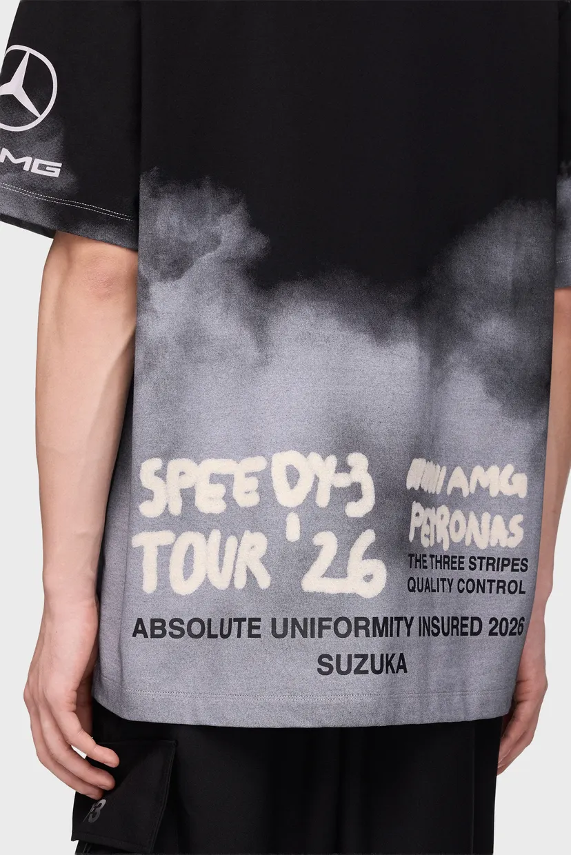 Чорна футболка з візерунком Y-3 MERCEDES - AMG PETRONAS FORMULA 1 TEAM TOUR (унісекс) 6