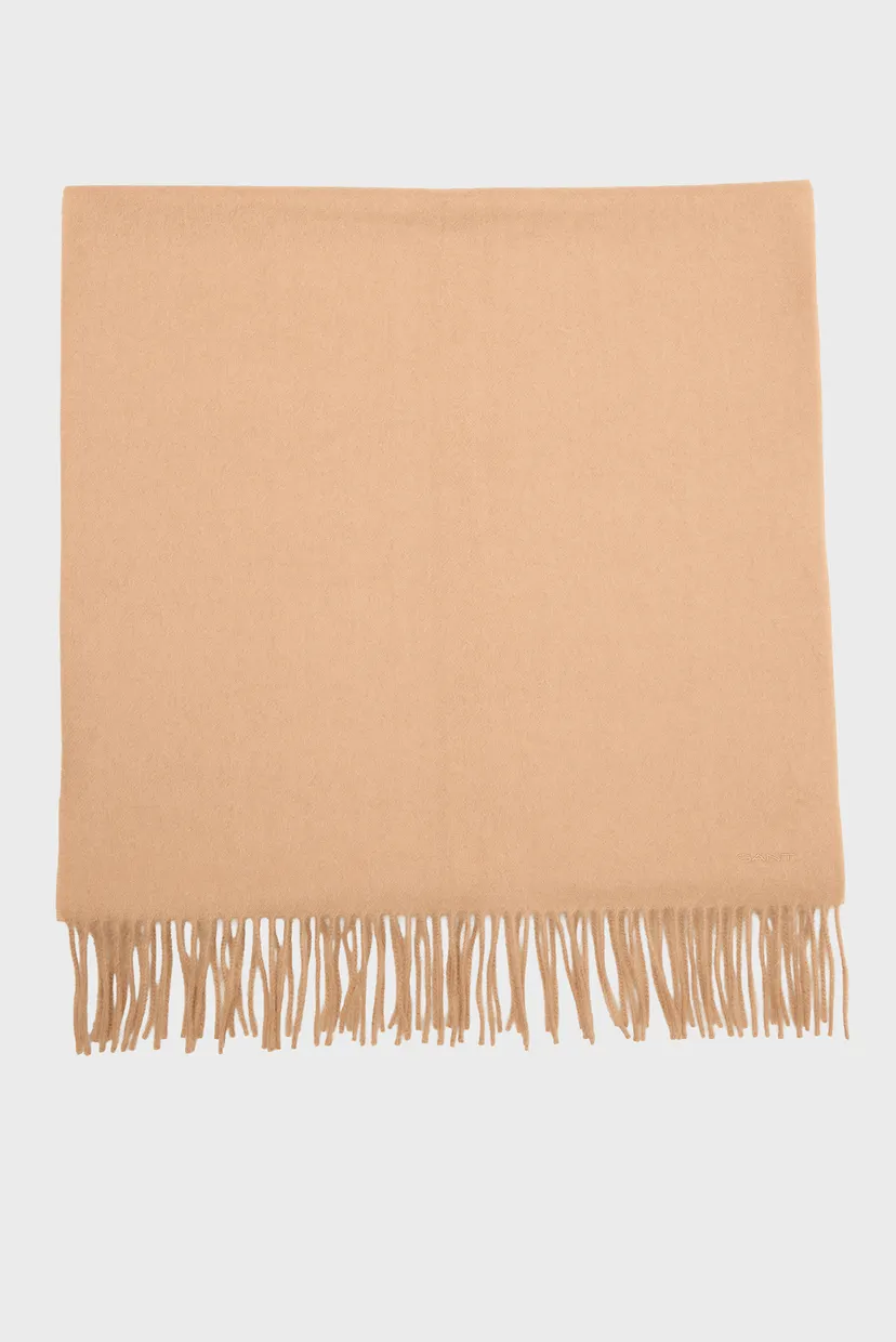 Женский бежевый шерстяной шарф WOOL WOVEN SCARF 3