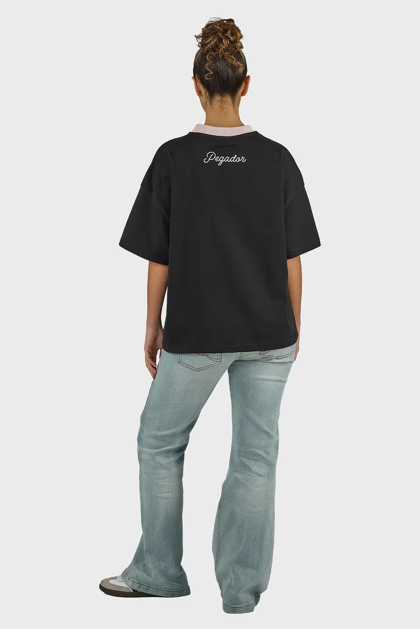 Жіноча чорна футболка Kuldiga Heavy Oversized 3