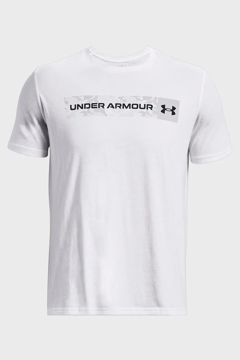Чоловіча біла футболка UA CAMO CHEST STRIPE SS 4