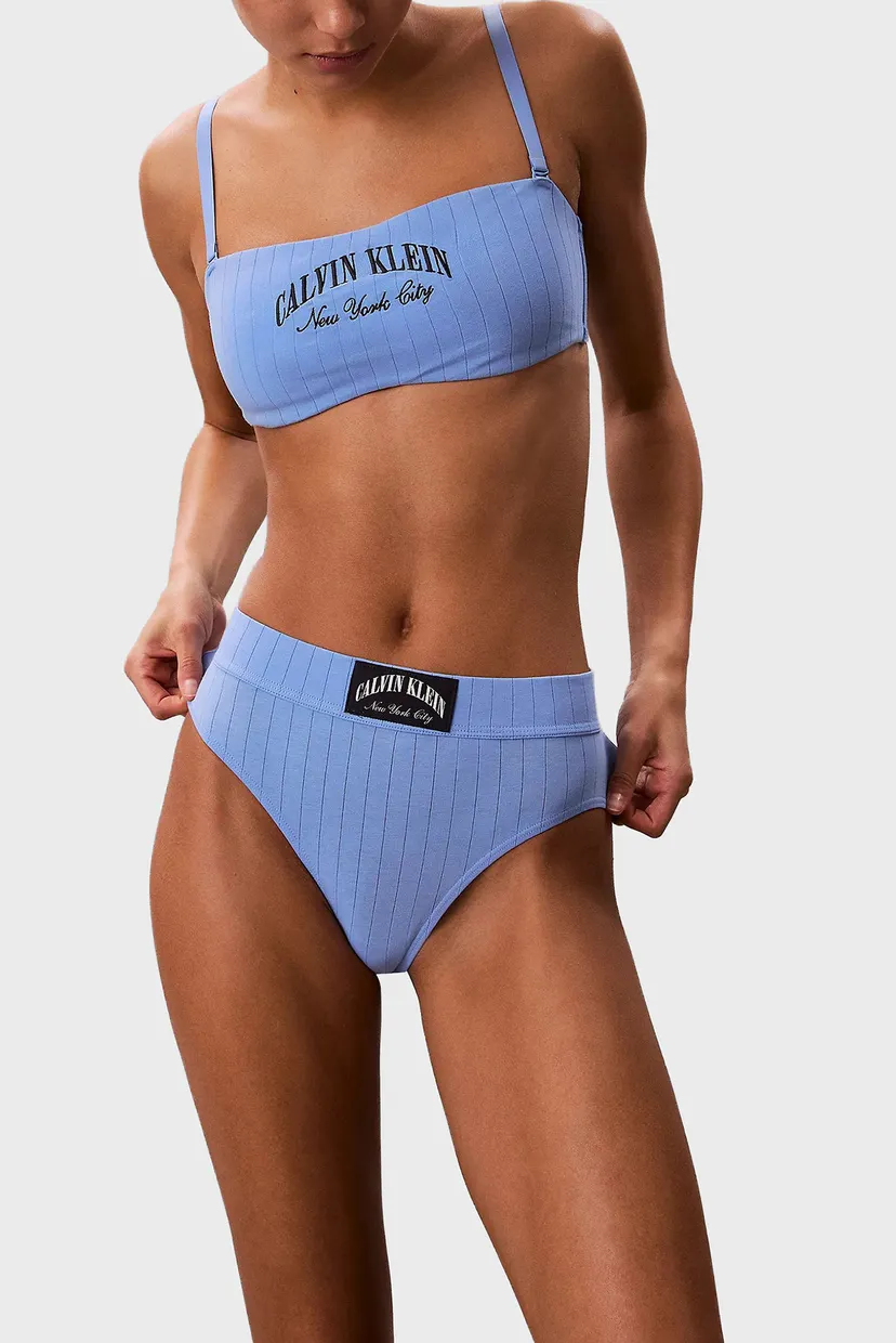 Жіночі блакитні трусики THONG 6